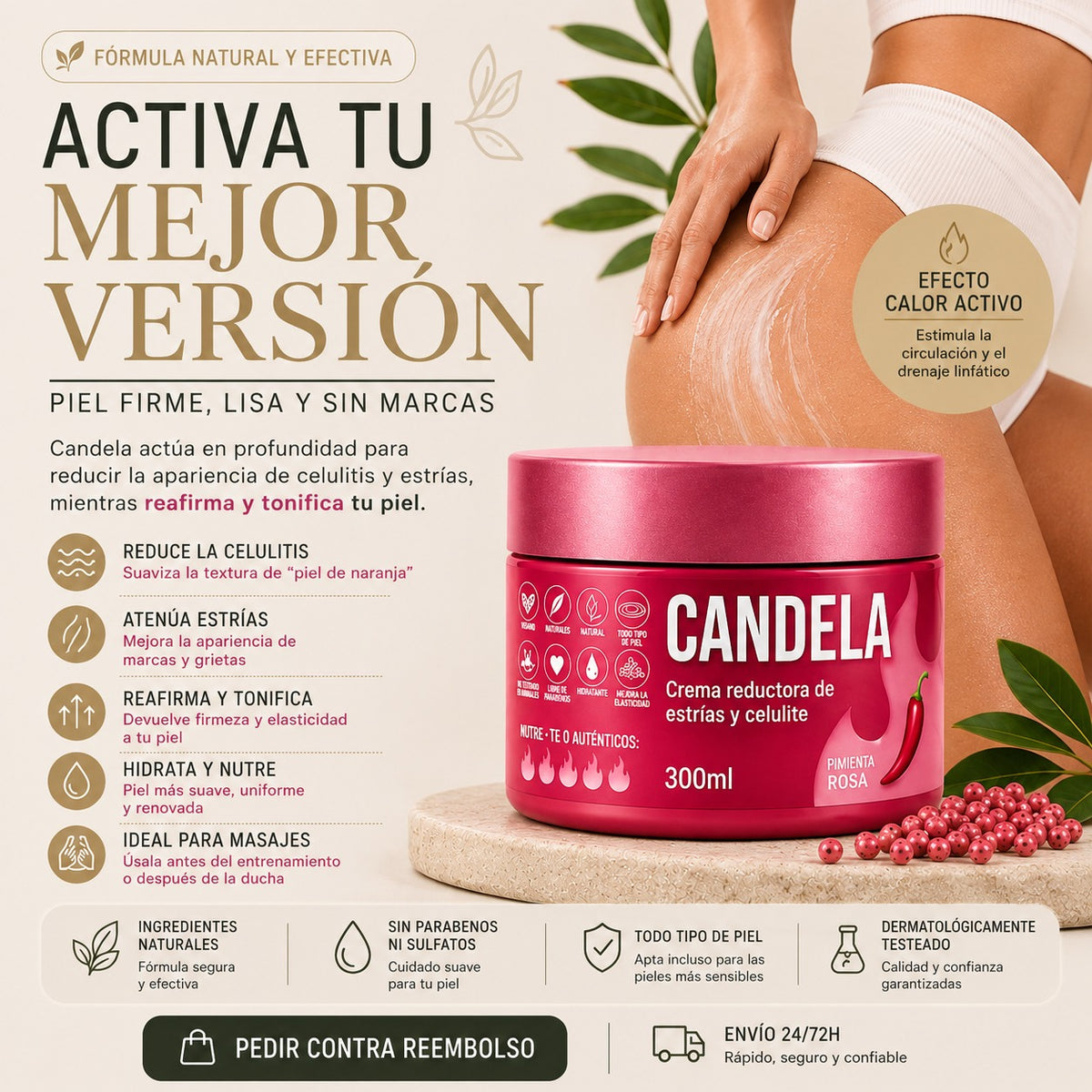 Crema Reductora de Estrías y Celulitis CANDELA